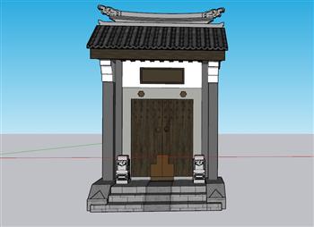 入户门院门SU模型