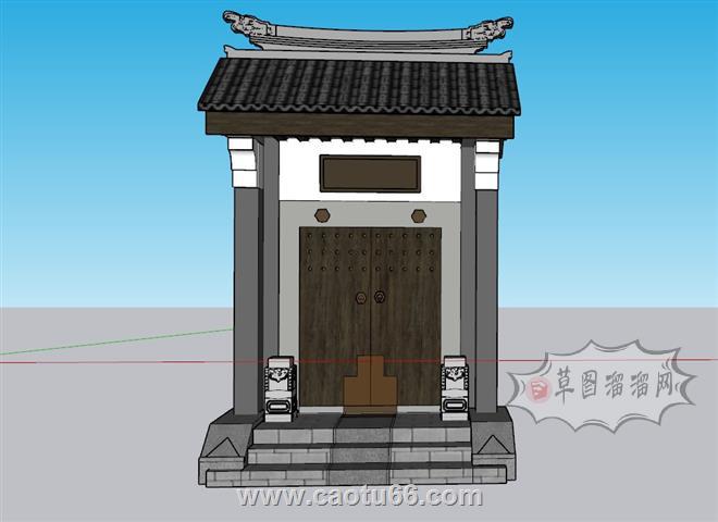 入户门院门SU模型