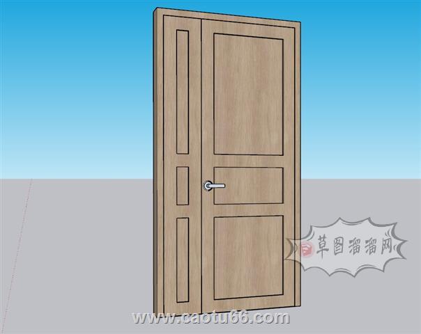 单开门室内门卧室门SU模型