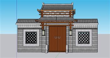 院门门头SU模型