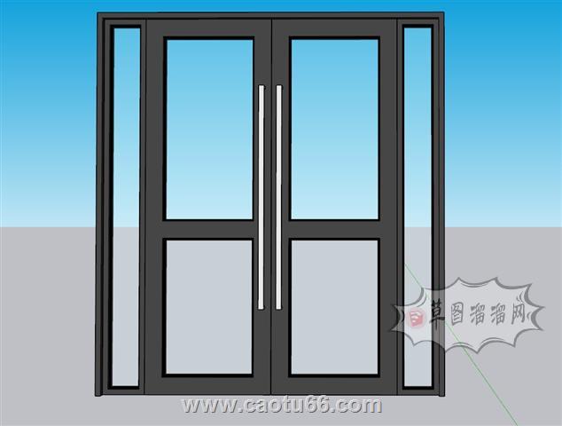 推拉门双开门SU模型