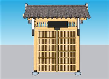 乡村入户门院门SU模型