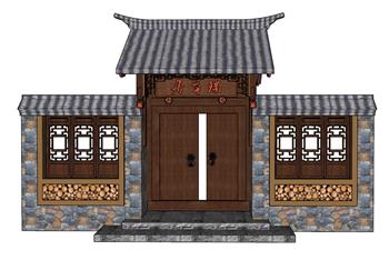 门头入户门SU模型