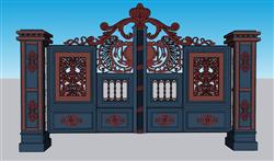 铁艺门庭院门大门SU模型