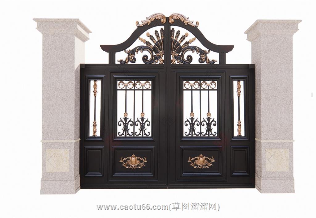 铁艺门院门SU模型