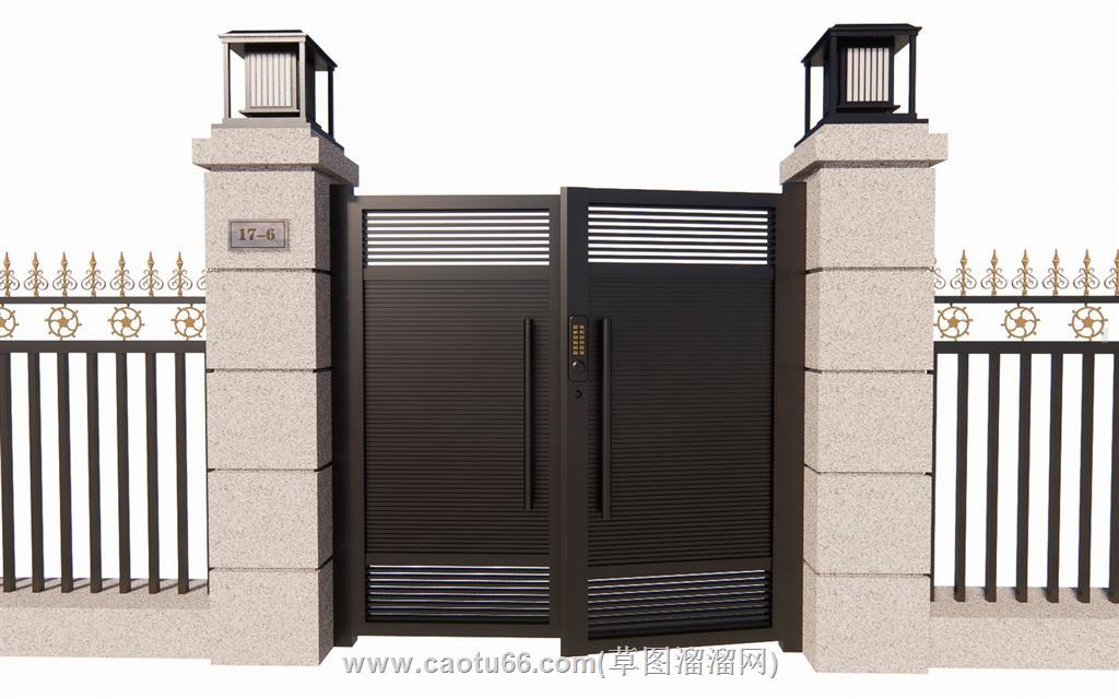 入户门院门柱灯SU模型
