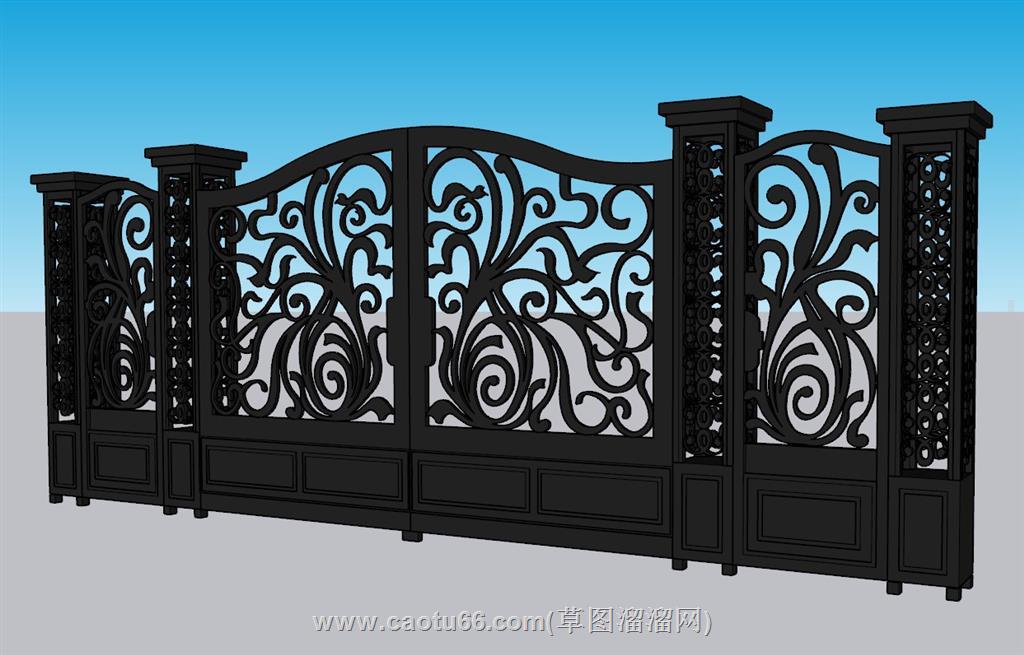 铁艺门大门SU模型