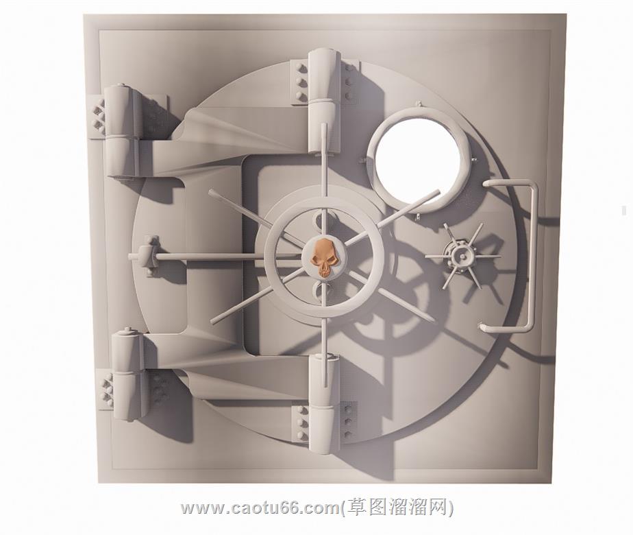 金库大门防盗门安全门SU模型