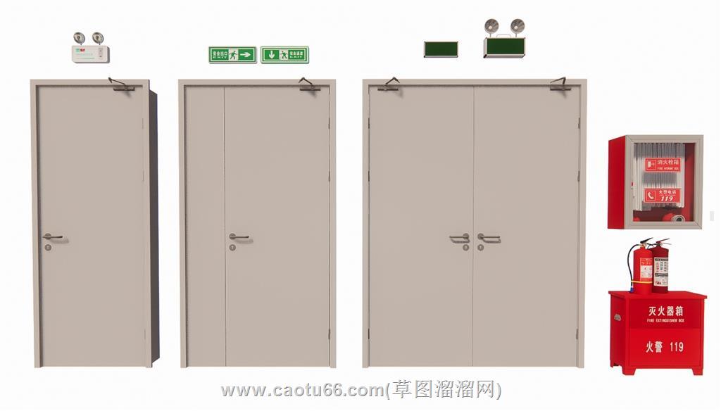 安全门消防门应急灯SU模型