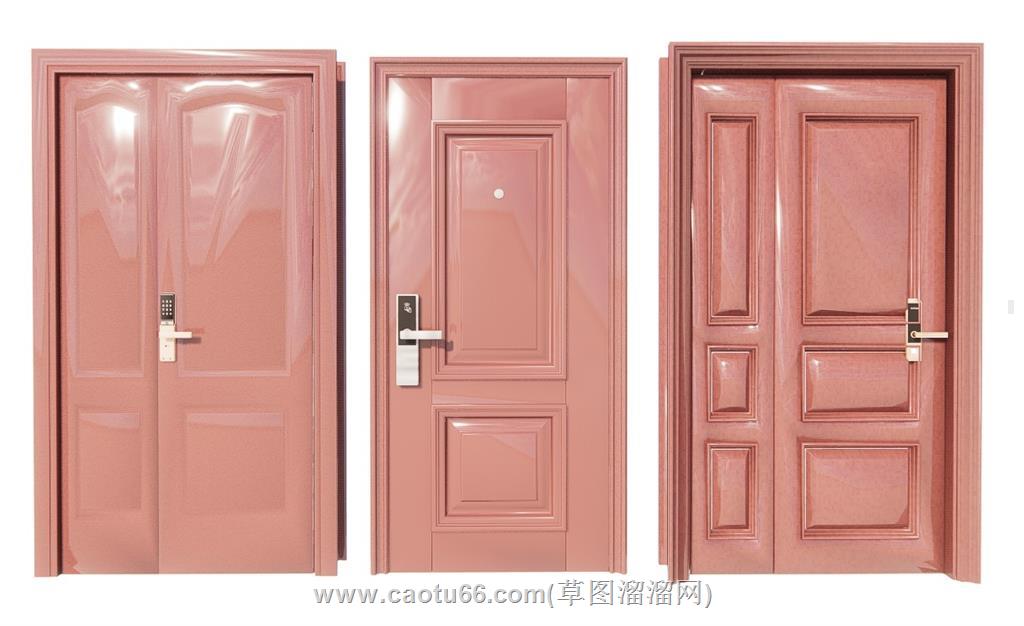 防盗门实木门SU模型