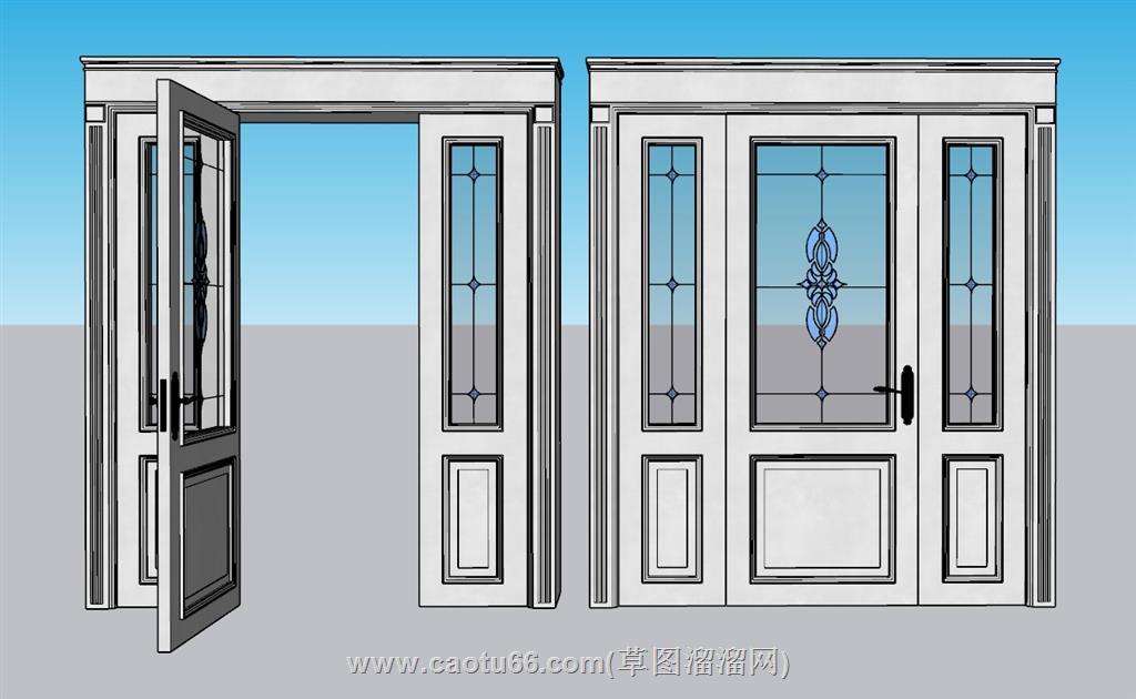 玻璃门室内门SU模型