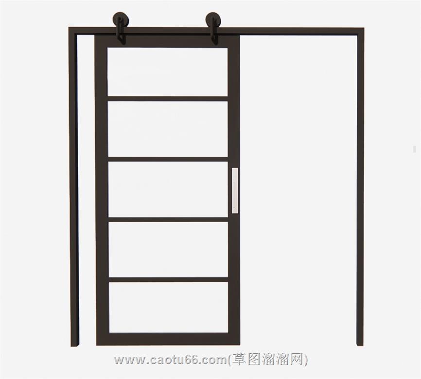滑轮移门SU模型
