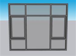 落地窗玻璃窗SU模型 免费sketchup模型下载