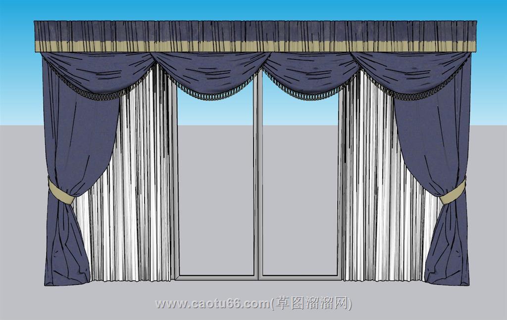 窗帘幕布SU模型