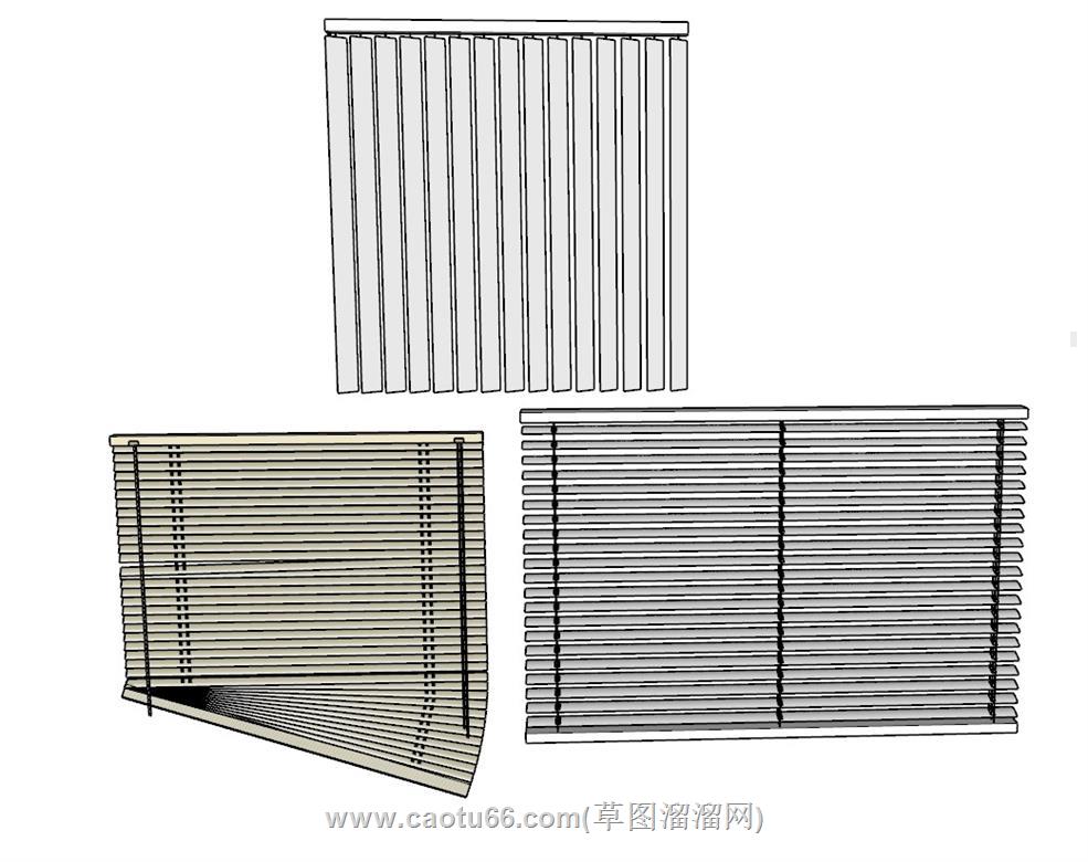 百叶窗窗帘SU模型