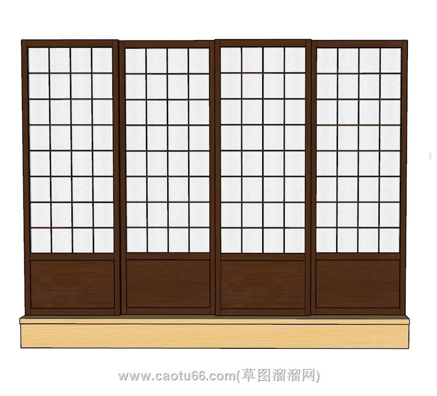 日式移门SU模型