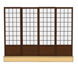 日式移门SU模型