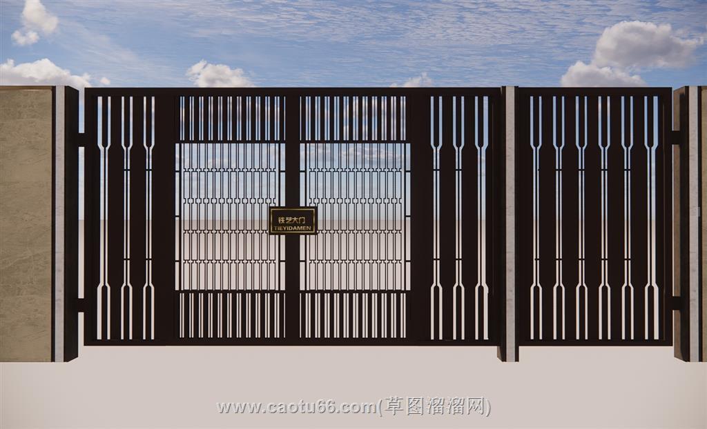 铁艺门大门SU模型