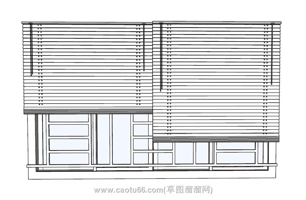 百叶窗窗帘SU模型