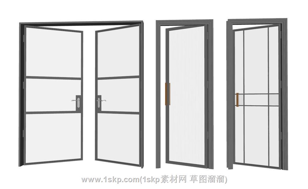 磨砂玻璃门SU模型