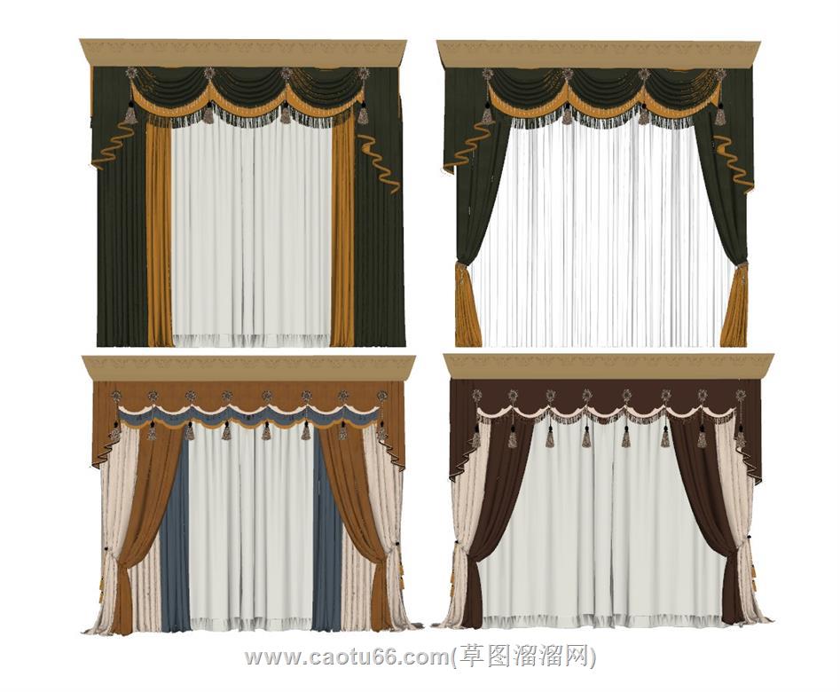 窗帘SU模型
