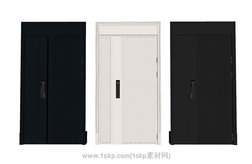 单开门防盗门SU模型