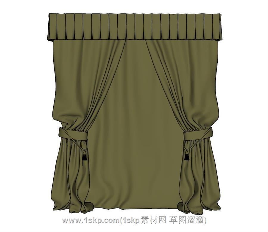 窗帘幕布SU模型