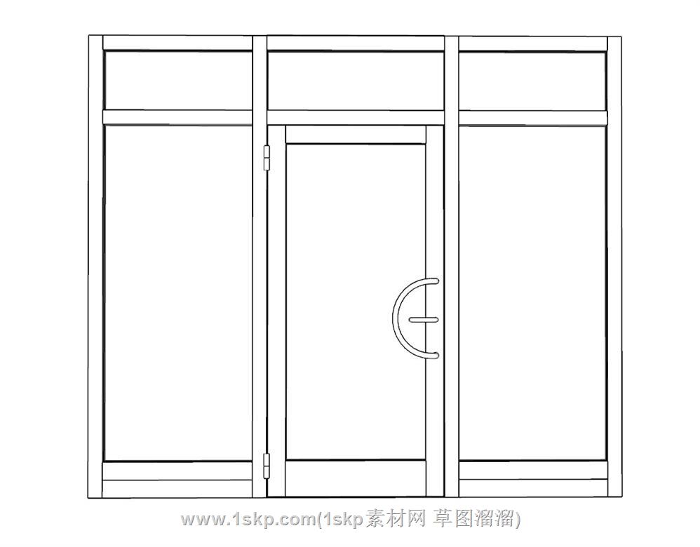 玻璃门店门SU模型