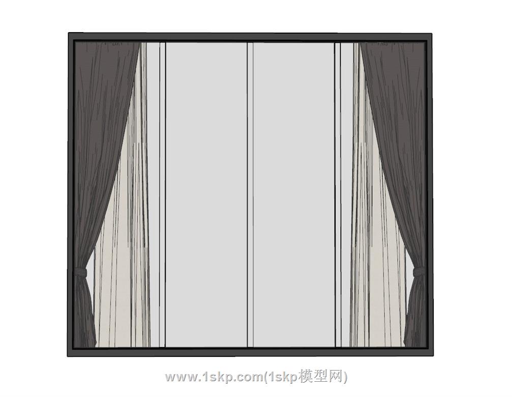 玻璃门推拉门SU模型