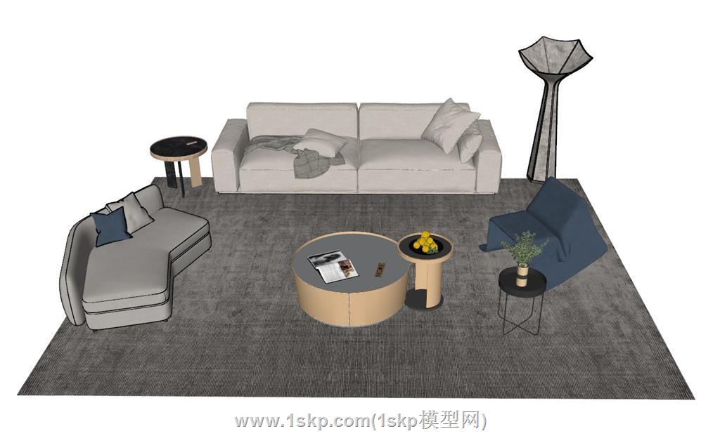 沙发茶几SU模型
