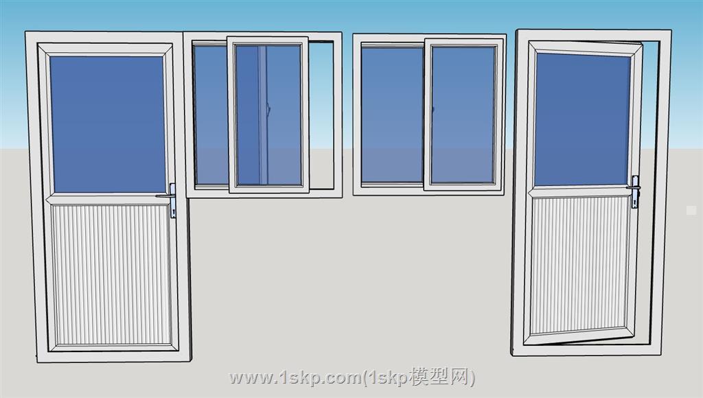 塑钢窗门窗SU模型