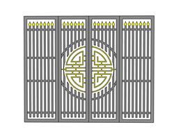 中式铁艺大门SU模型