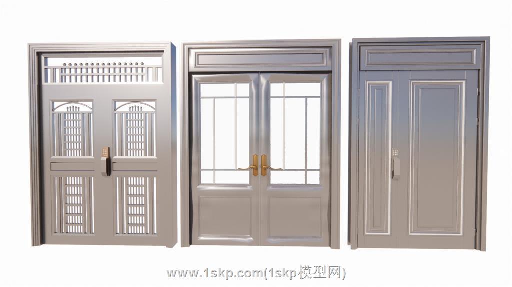 不锈钢双开门SU模型