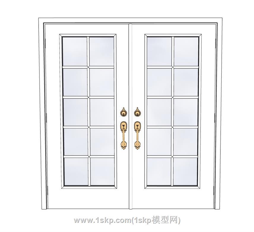 双开门门窗SU模型