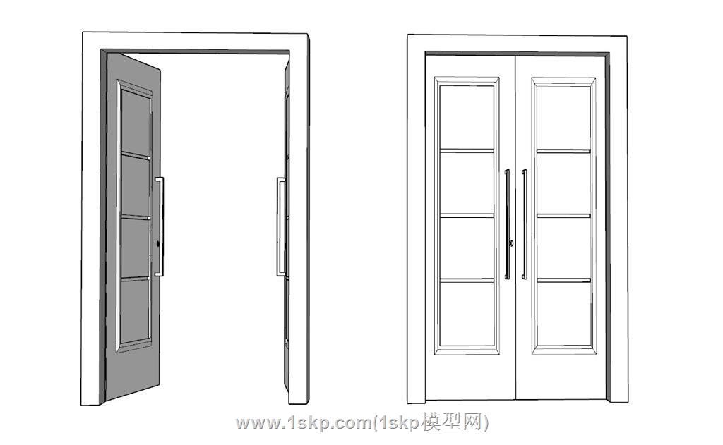 双开门SU模型