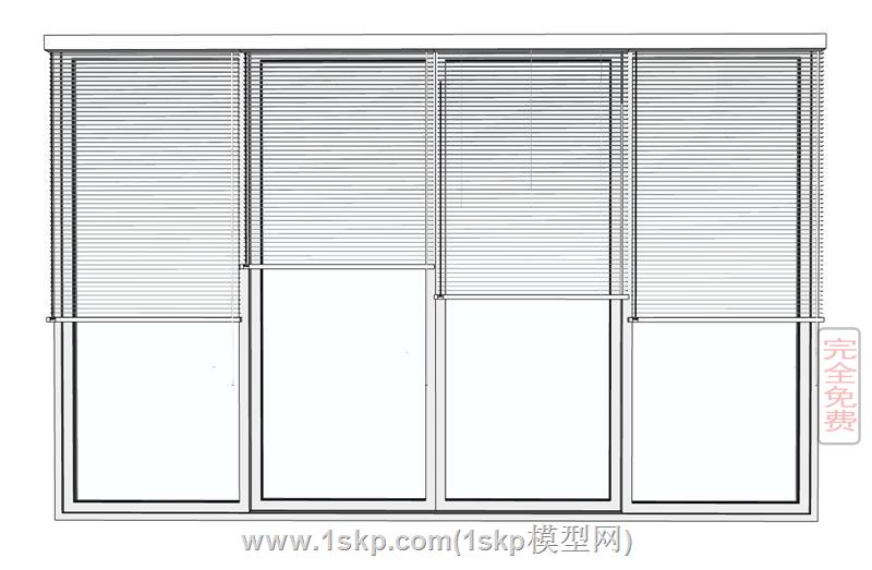 四扇门推窗带百叶帘