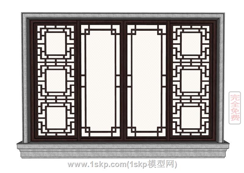 中式格栅窗