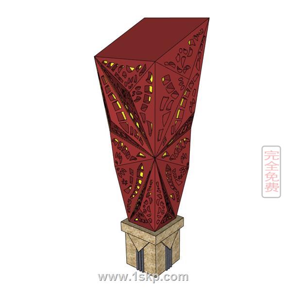 孔灯雕塑SU模型