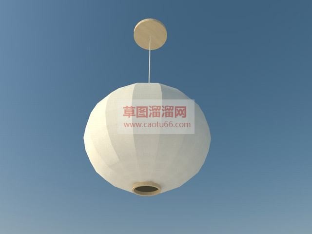 中式圆形纸糊SU模型