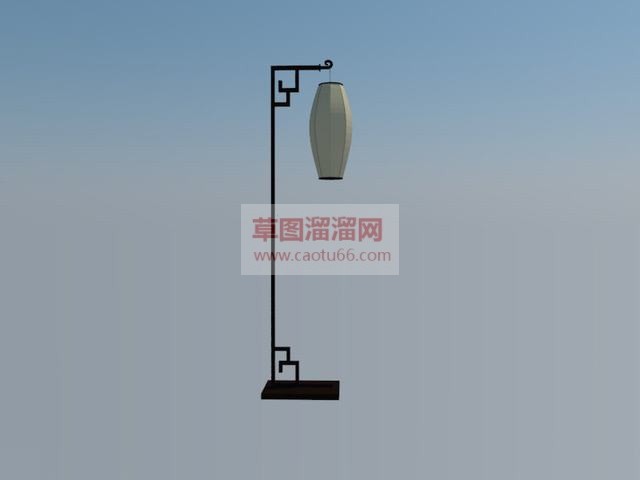 中式家具落地灯灯具SU模型