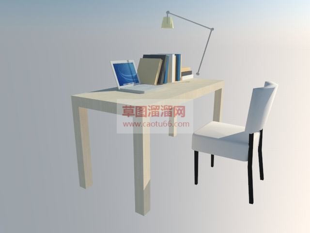 书桌椅台灯SU模型