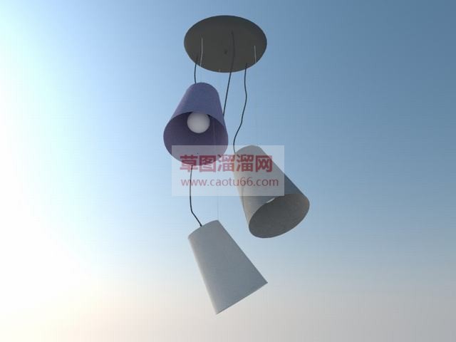 筒型吊灯灯具SU模型