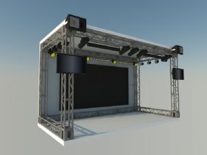 专业桁架灯光架SU模型 免费sketchup模型下载