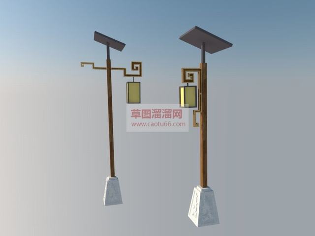 路灯马头灯太阳能SU模型