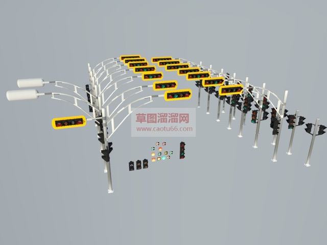LED红绿灯交通灯模型SU模型