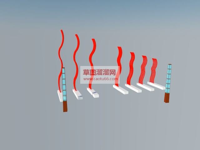 广场公园景观小品SU模型