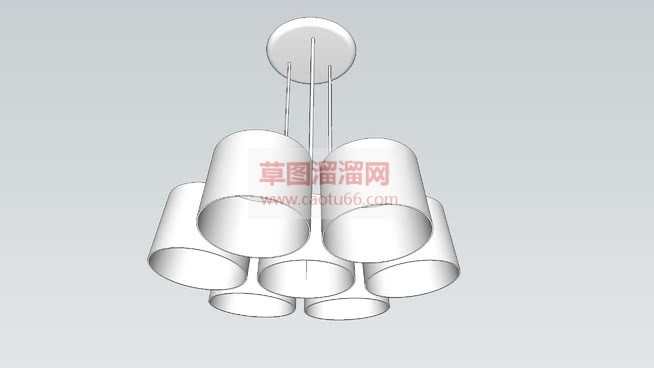 七筒小吊灯灯SU模型