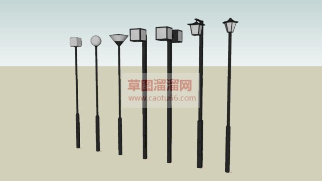 简单的路灯草SU模型