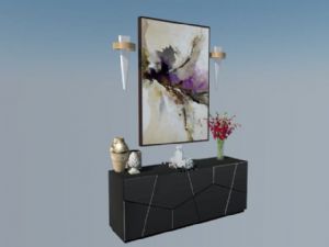 欧简矮柜+工SU模型