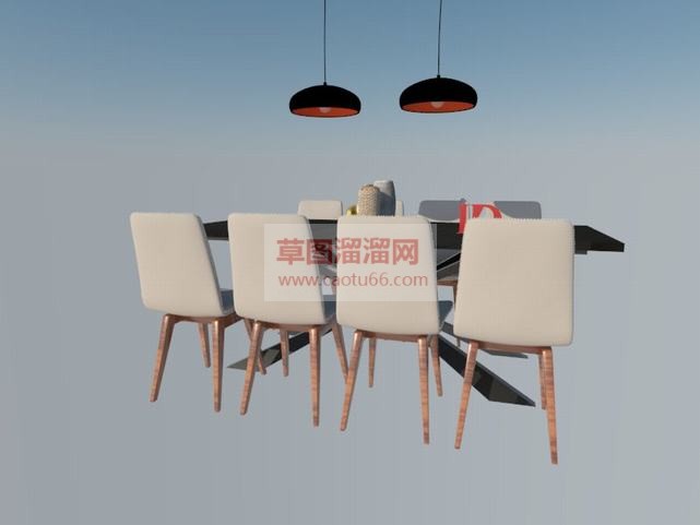 草图大师餐桌SU模型